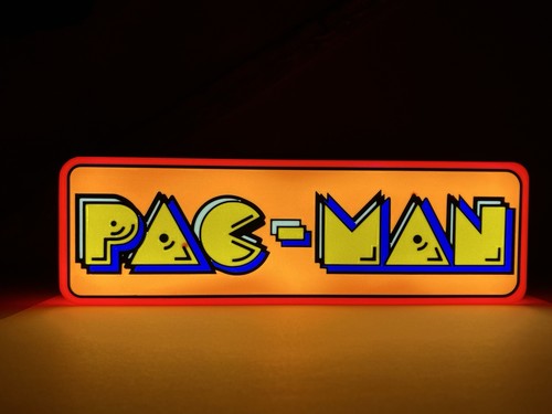 Insegna luminosa pac - man, logo