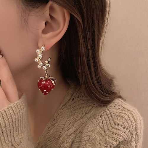 Paio orecchini fragola - 1,
