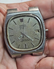 OMEGA Electronic F300hz Geneve Cronometro Orologio Uomo Vintage Quadrante Beige