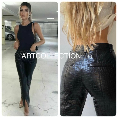 Zara croco pantalone ecopelle - croco,
