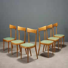 Sedie da Pranzo Vintage Faggio Skai Italia Design Anni 60 Originali