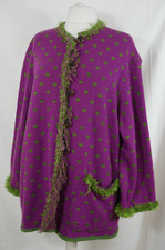 SPLENDIDO cardigan lungo 100% LANA con cuori taglia particolare 50/52 OTTIMO!