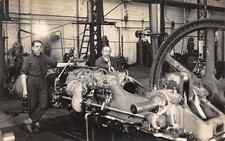 AL16-44D) CARTOLINA 1927 OFFICINA MECCANICA FABBRICA ANIMATA