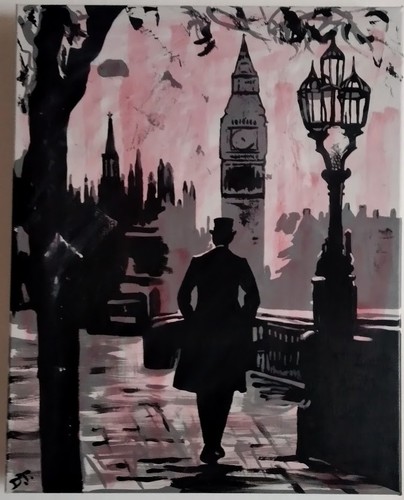 Londra quadro acrilico - londra,