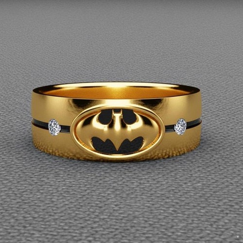 Anello batman placcato - batman, oro
