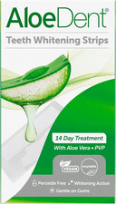 Aloedent Teeth Whitening Strips, Peroxide Free, Gentle Non Sensitive Formula, Co