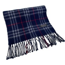 Stola Burberry London in lana con frange Nova Check Navy 2497