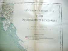 stampa antica mappa fiume PO