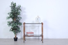 Carrello porta tv vintage mobiletto servente con rotelle ripiani in vetro 