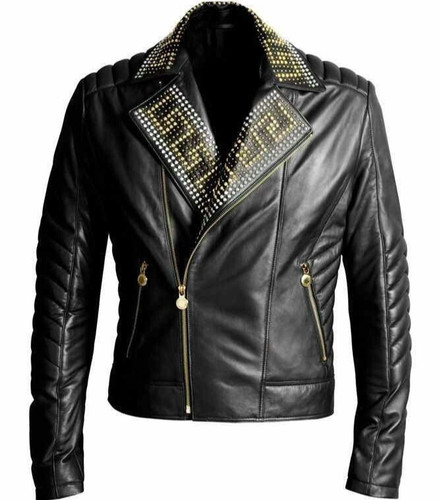 Versace leather jacket - leather,