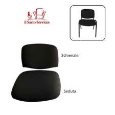 Ricambio Kit Seduta e Schienale TESSUTO NERO sedia ufficio conferenza riunione