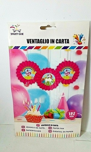 Ventaglio unicorno rosa pz - unicorno,