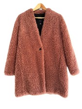 ZARA Teddy Coat M Rosa Giacca