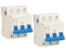 😍 2 PEZZI | INTERRUTTORE MAGNETOTERMICO DIFFERENZIALE 3 POLI TRIFASE 20A 6000A