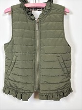 Giubbotto imbottito con volant oliva Copper Key bambina 6/6X foderato leopardato trapuntato zip giacca