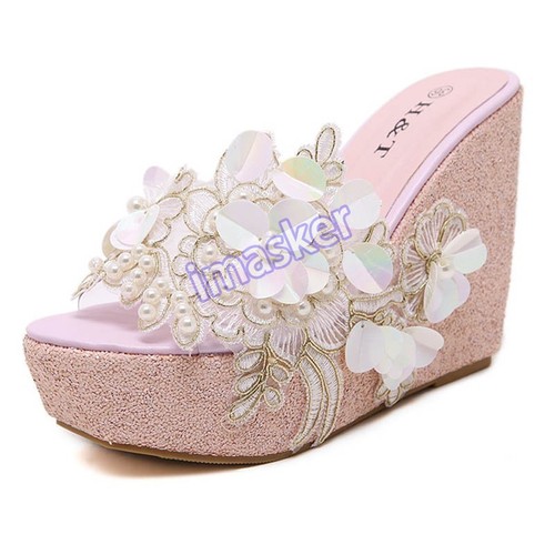 Sandali donna fiori perle