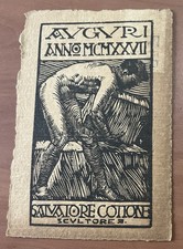 CARTONCINO - CARTOLINA AUGURALE SALVATORE COTTONE SCULTORE  PALERMO ANNO MCMXXVI