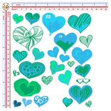 cuori celesti sticker heart helmet tuning adesivi auto moto print pvc 27 pz.