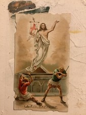 Santino antica cromolitografia la risurrezione 1898