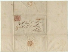 NAPOLI 4/12/1858 BELLA LETTERA 2 gr. I TAVOLA SASS. 5 DA REGGIO PER PALMI