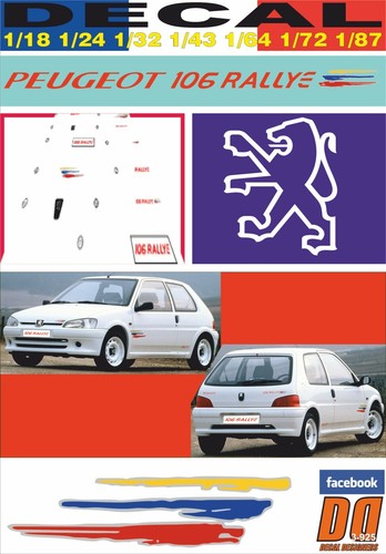 Decal peugeot 106 rallye phase - 106,