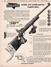 1962 Stampa Pubblicità di Anschutz Modello 1413 Super Match Fucile Bersaglio
