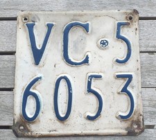 Targa vintage da collezione per moto d'epoca metallica Vercelli originale