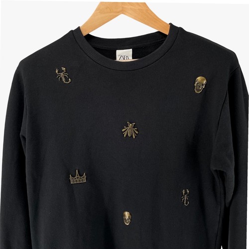 Zara felpa nera uomo metallo - felpa,