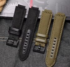 Cinturino orologio nylon pelle per Timex T2N720 TW2T76300 T2N721 nero 16-24mm