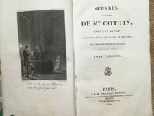 1820 LETTERATURA: Opere della signora COTTIN, illustrato, volume 3: Amélie...