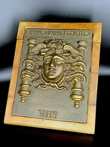Targa bronzo con testa - targa,