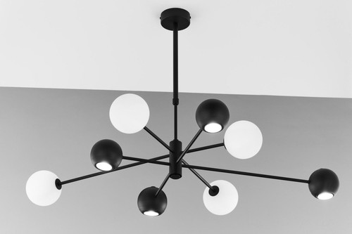 Lampadario nero bianco - lampadario, vetro