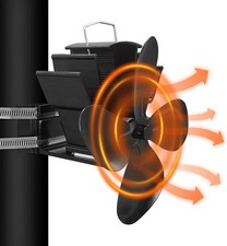 Gohantee Ventilatore per Stufa a 4 Pale - Canna fumaria alimentata termicamente per Bruciatore a Legna e... 