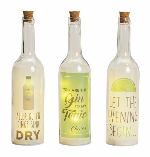 Bottiglia decorativa led gin - bottiglia,