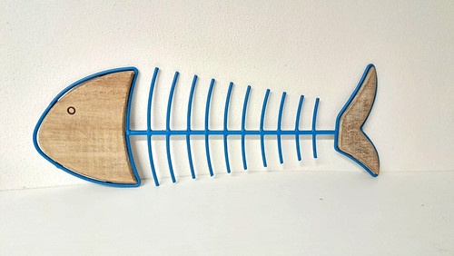 Lisca pesce legno metallo - lisca,