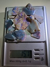 OPALE NERO NATURALE GREZZO ★ Lightning Ridge ★  Multicolor Rubs ★ 76 Ct ★