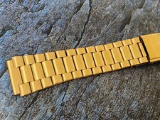 BRACCIALE SEIKO VINTAGE 18MM estremità dritta RARO stile presidente colore oro acciaio.