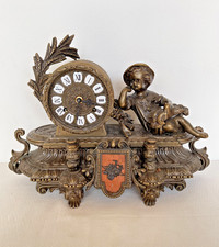 Bellisimo Orologio da tavolo in bronzo stile francese bambino XX secolo