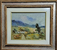 QUADRO DIPINTO A MANO, SU TELA, A OLIO, CESARE PETROGALLI-30X25 (55X50) CORNICE