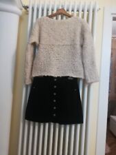 Lotto vestiti autfit donna taglia M nuovo, gonna nera e maglione beige 
