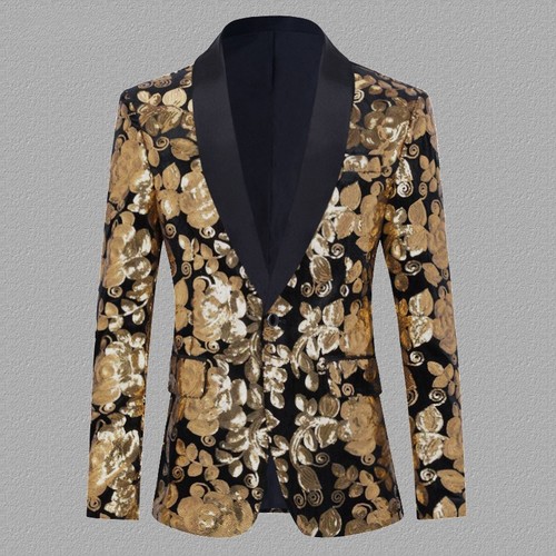 Blazer uomo velluto - oro, lucido