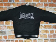 NUOVO * GIACCA LONSDALE LONDON VINTAGE COLLEGE * BOXE * BOXE * BOX CLUB * NERO * TAGLIA S * NUOVO