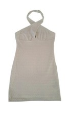 H&M Vestito abito corto tubino pizzo bianco scollo dietro donna ragazza taglia S