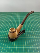 Pipe with wooden stem - with,
