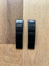 ROLEX cinturino originale alligatore NERO 18/16 mm fibbia déployante EXCELLENT