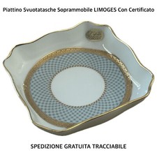 Piattino LIMOGES Quadrato Dorato In Porcellana L'ETOILE PORCELAINE • Come Nuovo