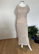 Abito lungo Zara sabbia maglia