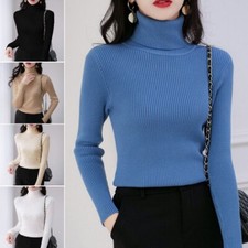 Womens Knit Sweater High Neck