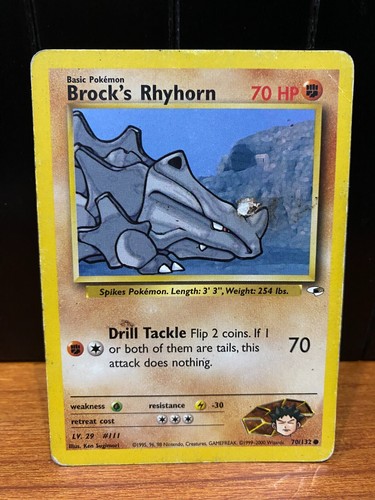 Carta pokemon brock rhyhorn - carta,