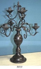 Candelabbro DA TAVOLO in ferro battuto 5 BRACCI BRUNITO